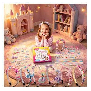 Princess DIY Hair Hoop Set Girls Butterfly Crown Flower <b>Bow</b> Stickers Handmade Craft Party Favor <b>Gift</b> Pack Toy Box - Product Image 6