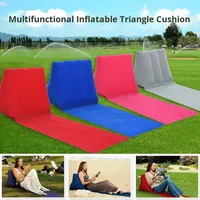 Coussin triangulaire gonflable en PVC floqué, imperméable, oreiller de plage, matelas, style chaise de pêche d'été, 1 place, léger