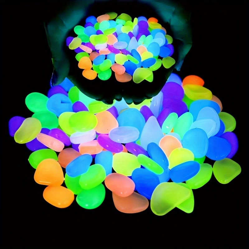 Glow in the Dark Garden Pebbles for Sidewalk Garden Terrace Lawn Garden Patio Fish Tank Aquarium Decoration Glow Stone