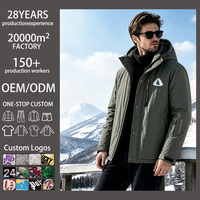 Veste de neige vert olive pour homme, à capuche, rembourrée, matelassée, avec fermeture éclair sur le devant, coupe-vent, pour le ski en plein air, chaude