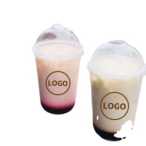 Gobelet en plastique transparent PP jetable en forme de U avec logo personnalisé imprimé, pour thé à bulles Boba, avec couvercles - Product Image 4
