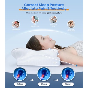 Cuscino Cervicale Ortopedico in Memory Foam OEM con Tecnica di Lavorazione a Maglia per Uso Alberghiero, Supporto per il <span class=keywords><strong>Collo</strong></span> per un Sonno Confortevole - Product Image 4