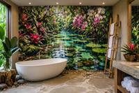 Papier peint mural 3D personnalisé, jungle tropicale, cascade naturelle, art mural pour la décoration de restaurants et d'hôtels