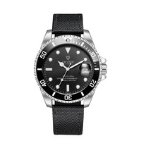Montre mécanique pour homme TEVISE T801A, boîtier en alliage, bracelet en nylon, verre minéral, étanche, affichage de la date lumineux, montre-bracelet de style professionnel
