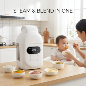 Pembuat Makanan Bayi 2-in-1: Pengukus & Blender, Pembersihan Otomatis, Perlindungan Motor Ganda, Silikon Bebas BPA - Product Image 1