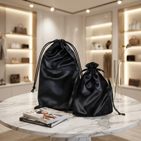 Pochette cadeau personnalisée de haute qualité avec logo imprimé, en tissu satiné couleur bonbon, sac à bijoux anti-poussière avec cordon de serrage, impression numérique et gaufrage