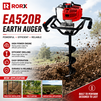 Tarière thermique industrielle RORX 1E44F-5 52cc 2 temps pour plantation d'arbres, puits profonds de 31,5 pouces, avec tarière