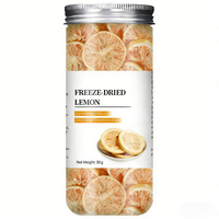 Gefreeze-droogde citroen fruitthee schijfjes, pittige citrus smaak, rijk aan vitamine C, cafeïnevrije fruitinfusie, aangepast etiket