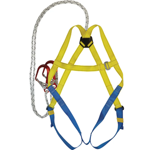 Ceinture de sécurité EN354 X102A à double boucle en aluminium, sangle en polyester de 45 mm de large, corde de queue de 11 mm de diamètre x 1,5 m de long - Product Image 1