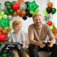 Jungen-Spielcontroller-Themen-Latex-Folienballon-Ketten-Set, Bogen, Kranz für Kindergeburtstag, Abschlussfeier, Muttertag, Familienfeier