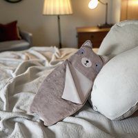 Asweets Sac de couchage raton laveur gris chaud intérieur-extérieur en peluche douce en forme d'animal pour enfants