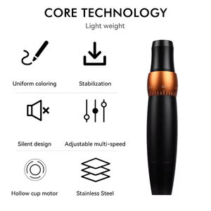 Stylo de <span class=keywords><strong>tatouage</strong></span> en acier inoxydable directement portable OEM Mitrailleuse Microblading Noir Mode Sourcils Lèvres Maquillage permanent - Product Image 2