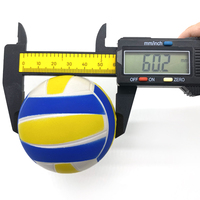 Ballon anti-stress mini volley-ball en PU bleu, jaune et blanc, personnalisable, jouet de compression pour les mains, idéal pour les clubs sportifs, cadeau promotionnel.