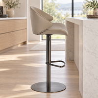 Tabouret de bar pivotant en similicuir à hauteur réglable pour îlot de cuisine, chaise de comptoir, chaise de cuisine, vente en gros