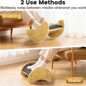 Wooden Footstool Adjustable Height Ergonomic Rocking Office Use Birch Wood Semicircular Design - Product Image 2
