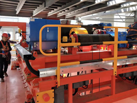 Pont roulant d'atelier en aluminium 32 tonnes à double poutre et double chariot