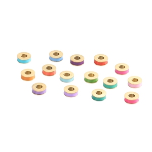 Sh39 En gros, composants de bijoux classiques pour bracelets et colliers, pendentifs à perles émaillées en acier inoxydable plaqué or pour la fabrication DIY - Product Image 5