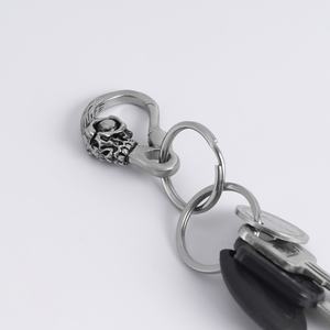 Porte-clés en acier inoxydable avec breloques tête de fantôme pour hommes, accessoires de style hip-hop, porte-clés promotionnel - Product Image 4
