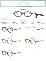 Lunettes optiques unisexes G5760F rétro, petites, rondes, en acétate, monture rouge transparente, verres démonstratifs clairs, logo personnalisé, vente en gros