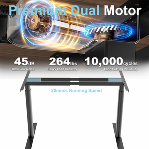 Động cơ kép đứng khung bàn với chân hình bầu dục, mạnh mẽ có thể điều chỉnh chiều cao chân cho nhà văn phòng Máy Trạm (Màu Đen) - Product Image 6