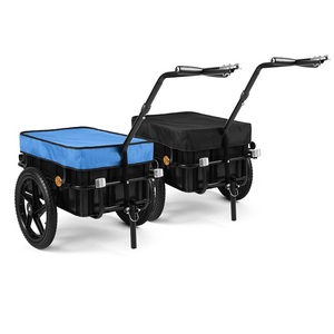 Remorque de <span class=keywords><strong>vélo</strong></span> robuste 80L avec cadre en acier et boîte en PE, remorque de <span class=keywords><strong>transport</strong></span> pour <span class=keywords><strong>vélo</strong></span> / chariot à main 2-en-1 - Product Image 4