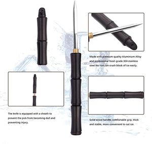 Kks Thiết Kế Mới Tự Nhiên Màu Đen Thép Không Gỉ 10-15Cm Ice Pick Với Tay Cầm Bằng Gỗ Cho Paul John Penderyn <span class=keywords><strong>Pendleton</strong></span> - Product Image 4