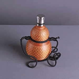Handmade Bamboo Gourd <b>Thermos</b> Cup With Stainless Steel Inner Liner Portable <b>Tea</b> Set Chinese Style Rattan Gourd Shape - Product Image 2
