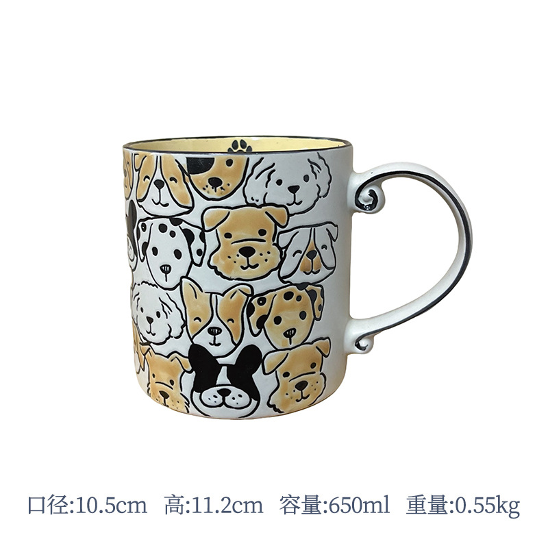Famille de chien rouge-grande tasse droite