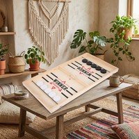 Jeu de Puck Rapide en Bois Premium – Plateau de Jeu de Table pour Enfants et Adultes – Idéal pour les Fêtes