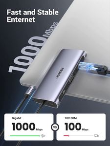 Concentrador UGREEN USB C, estación de acoplamiento 10 en 1, monitor dual 4K-HDMI y VGA, Ethernet de 1Gbps, PD de 100W, 3 puertos 3,0, conector de audio de 3,5mm - Product Image 5