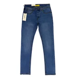 Оптовая продажа, эластичные джинсовые брюки премиум-класса, прямые джинсы с пуговицами, толстая ткань