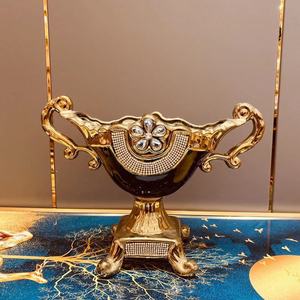 Decoración nórdica de gama alta para el hogar, jarrones de oro real, jarrón de cerámica decorativo de mesa para habitaciones de lujo - Product Image 6