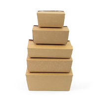 Boîte de transport rectangulaire en papier kraft jetable de qualité alimentaire, écologique, pour salades et emballages alimentaires