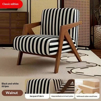 Richard Einzelpersonen-Sessel, Französischer Vintage-Stil, Wohnzimmer/Balkon Freizeitstuhl, Massivholz Designer Sitzsack-Sofa