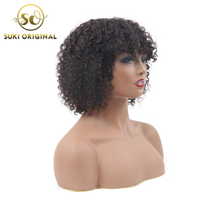 Venta alta calidad Bob corto humano indio pelucas de pelo de la Virgen con <span class=keywords><strong>el</strong></span> pelo del bebé - Product Image 3