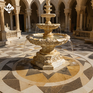 Fontana d'acqua moderna in marmo naturale impilato a forma di bestia, autoportante, in pietra, per giardino, cortile anteriore, villa, paesaggio - Product Image 3