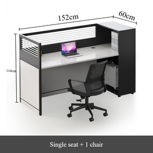 Postazione di Lavoro Modulare per Ufficio con Pareti Divisorie, Scrivania Espandibile per 2, 4, 6 Persone con Armadietto Laterale per <span class=keywords><strong>Call</strong></span> Center - Product Image 4