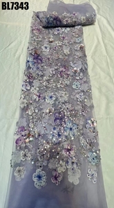 Vintage di alta qualità Ready Stock di pizzo <span class=keywords><strong>in</strong></span> rilievo tessuto di maglia paillettes <span class=keywords><strong>Tulle</strong></span> per diserbo sera abito da festa molti colori disponibili - Product Image 3