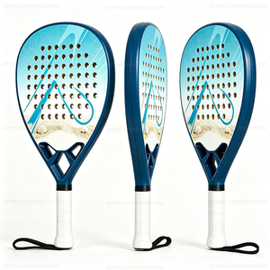 Pala de Tenis de Playa Ligera de Carbono, Logotipo Personalizado Aceptable, Diseño de Superficie Perforada, Empuñadura Blanca Antideslizante, Raqueta de Pádel Profesional - Product Image 3