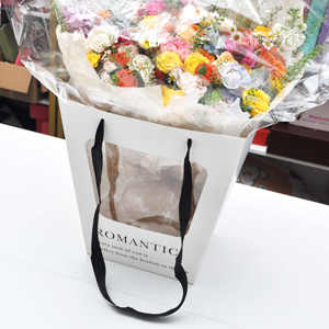 Custom Clear Window Transparent Tote Bag Flower Shop <b>Bouquet</b> Packaging Birthday Gift Bag Paper Gift Bag - Product Image 3