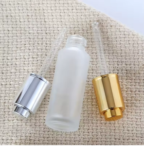 Glass Dropper <b>Bottle</b> Cylinder Shape Clear Body Gold Cap Skin Care Serum Container 10ml - Product Image 6