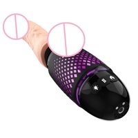 Vibrador Realista Telescópico Automático con Calefacción para Mujeres, Vibrador de Pene Retráctil con Control Remoto, Máquina Sexual