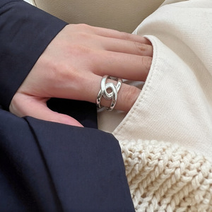 S925 Sterling Silver Intertwined Cross <b>Ring</b> For Women <b>Open</b> Index Finger Minimalist Design Everyday Wear - Product Image 4