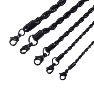 Collier ras du cou torsadé géométrique en acier inoxydable noir pour homme, 2mm/3mm/4mm/5mm/6mm, ne ternit pas, cadeau idéal - Product Image 3