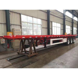 Venta caliente 40Ft 3 Axle 4Axle Steel Flatbed Truck Trailer 12r22.5 Tire 3 Axle 4Axle Flat Bed Semi Trailer para la venta - Product Image 3