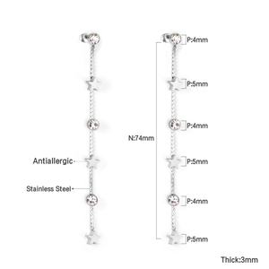 ต่างหูผู้หญิงขายดี ชุบทอง 18k สแตนเลส 316l รูปดาวห้อยระย้า เหมาะสำหรับงานปาร์ตี้และใส่ในชีวิตประจำวัน - Product Image 5