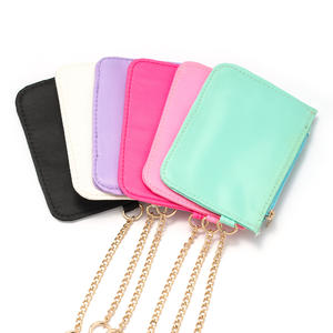 Monedero <span class=keywords><strong>de</strong></span> Tela Color Caramelo, Mini Monedero Multicolor con Llavero, Monedero Personalizado para Monedas, Tarjetero para Mujer - Product Image 1