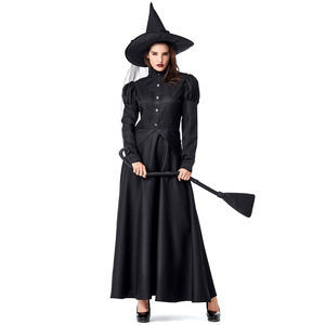 XJ Costume <span class=keywords><strong>de</strong></span> jeu <span class=keywords><strong>de</strong></span> rôle <span class=keywords><strong>de</strong></span> sorcière verte <span class=keywords><strong>de</strong></span> <span class=keywords><strong>conte</strong></span> <span class=keywords><strong>de</strong></span> fées en noir pour Halloween - Product Image 3