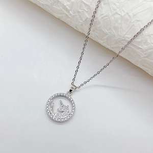 Europe Fashion Gold Plating Stainless Steel Crystal Rhinestone <b>Unicorn</b> Pendant Necklace <b>for</b> Women <b>Girls</b> Jewelry - Product Image 2