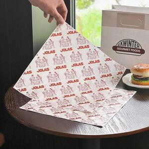 Custom Printed Waterproof <b>Greaseproof</b> Food Grade Wrapping <b>Paper</b> Eco-Friendly Biodegradable for Sandwich Burger Burrito Packaging - Product Image 1